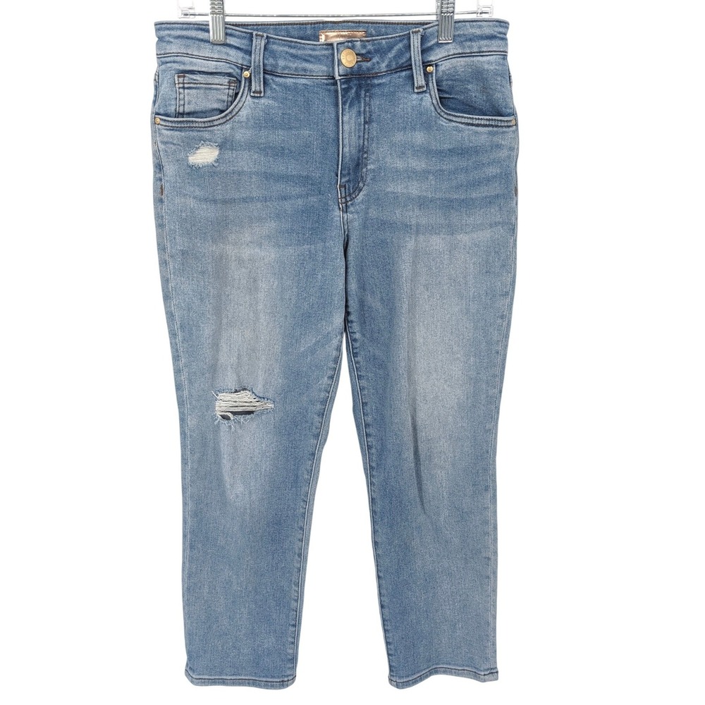 KUT From‎ The Kloth Catherine Crop Straight Leg Jeans Womens 8 Blue Light Wash